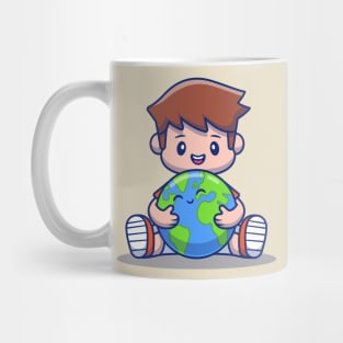 Boy Hugging Cute Earth Mug